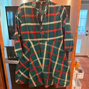 Zeagoo Women's Plaid Dress - Green and Red